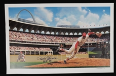 Bob Gibson Autographed & Inscribed Lithograph
