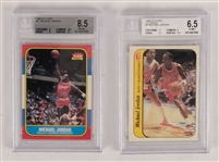 Fleer 1986-87 Basketball Card & Sticker Set w/ Michael Jordan BGS 8.5 NM-MT+ Rookie Card