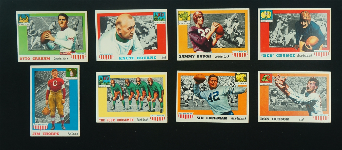 Vintage 1955 Topps All-American Football Card Set w/Jim Thorpe Four Horsemen Don Hutson & Red Grange