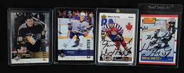 Hockey Lot w/2 Wayne Gretzky Autographed Cards