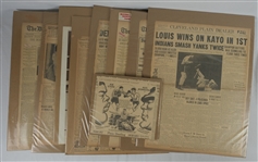 Collection of 9 Vintage Boxing Related Newspaper Articles