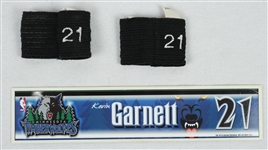 Kevin Garnett Minnesota Timberwolves Game Used Finger Bands & Locker Room Nameplate