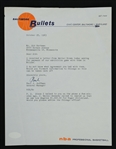 Paul Hoffman Baltimore Bullets Signed Letter to Sid Hartman JSA