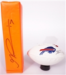 Lot of 2 Gabe Davis Autographed Pylon and Buffalo Bills Football Beckett