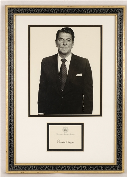 Ronald Reagan Autographed Framed Display