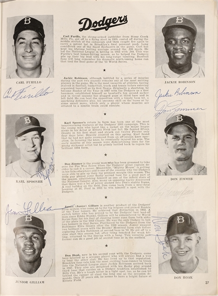 Brooklyn Dodgers 1955 Team Signed World Series Program w/27 Sigs Including Jackie Robinson Roy Campanella & Walt Alston