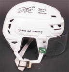 Joel Eriksson Ek Game Used Autographed & Inscribed Minnesota Wild Hockey Helmet w/Player Provenance