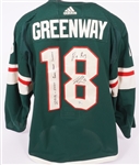 Jordan Greenway Game Used Autographed & Inscribed Minnesota Wild Jersey
