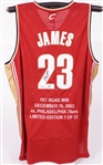 LeBron James Autographed Cleveland Cavaliers 2003 Rookie Stat Jersey LE #14/23 UDA