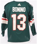 Nick Bonino 2020-21 Minnesota Wild Game Worn Green Home Set 3 Jersey 20th Anniversary Patch Team LOA Photo Match (Goal)