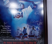 Miracle Autographed Framed 29x43 Movie Poster - Signed by 20 Team USA Members Steiner
