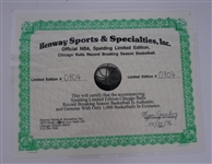 Chicago Bulls 1995-1996 72-10 Record LE Basketball #704/1000