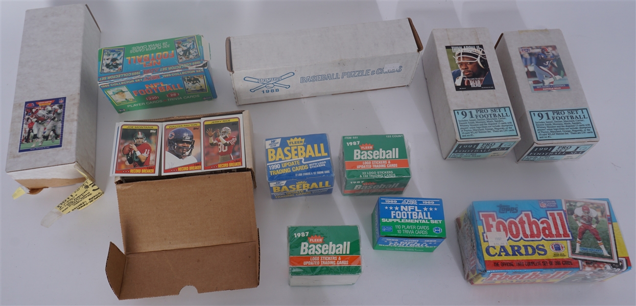 Lot of 11 Vintage Football & Baseball Card Boxes