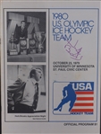 Herb Brooks Autographed 1980 US Olympic Hockey Team Program Beckett