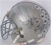 Scottie Graham 1991 Ohio State Buckeyes Game Used Autographed & Inscribed Helmet w/Tremendous Use 