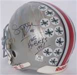 Scottie Graham 1991 Ohio State Buckeyes Game Used Autographed & Inscribed Helmet w/Tremendous Use 