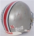 Scottie Graham 1991 Ohio State Buckeyes Game Used Autographed & Inscribed Helmet w/Tremendous Use 