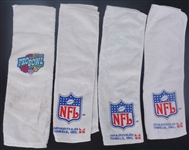 Lot of 4 NFL Game Used Towels w/ 1999 Pro Bowl