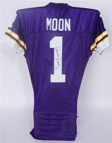 Warren Moon 1995 Game Issued & Autographed Minnesota Vikings Jersey w/ Dave Miedema LOA