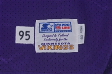 Warren Moon 1995 Game Issued & Autographed Minnesota Vikings Jersey w/ Dave Miedema LOA