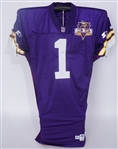 Warren Moon 1995 Game Issued & Autographed Minnesota Vikings Jersey w/ Dave Miedema LOA