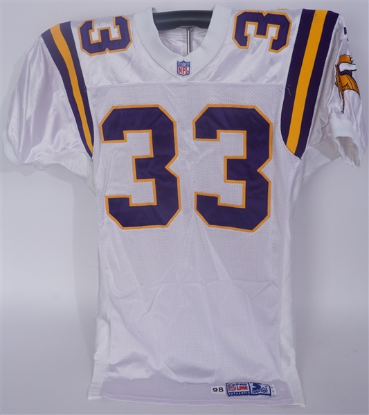 Minnesota Vikings 1998 Game Used #33 Pre-Season Jersey