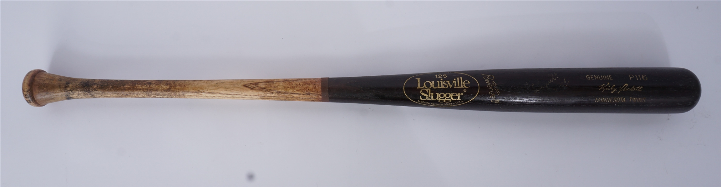 Kirby Puckett c. 1991-1992 Minnesota Twins Game Used & Autographed Bat PSA/DNA GU 8.5