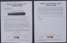 Kirby Puckett c. 1991-1992 Minnesota Twins Game Used & Autographed Bat PSA/DNA GU 8.5