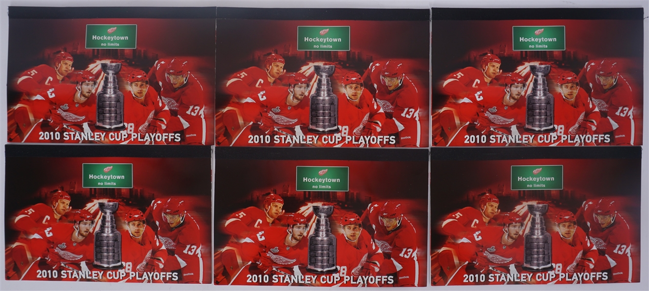 Lot of 6 Detroit Red Wings 2009-2010 Playoff Ticket Booklets