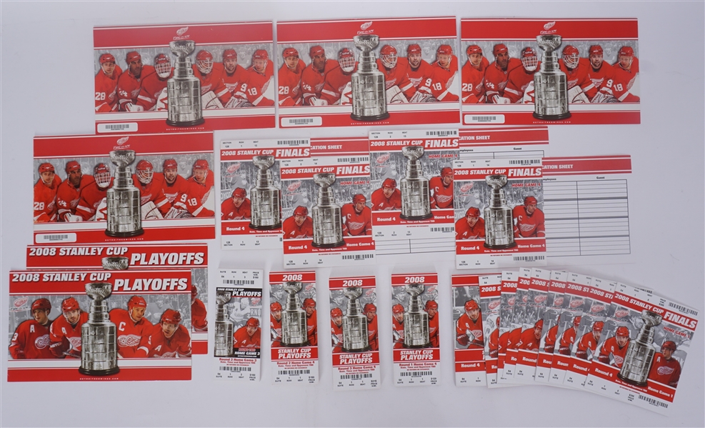 Large Collection of Detroit Red Wings 2008 Playoff Tickets