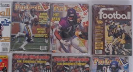 Lot of 14 1970s-1990s Football Magazines - Pro Football, Sports Illustrated, & More