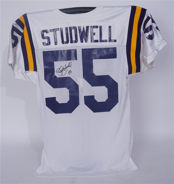 Scott Studwell 1989 Game Used & Autographed Minnesota Vikings Jersey w/ Dave Miedema LOA