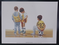 Lot of 2 Unframed Youth Soccer Lithographs Signed & Numbered by Patricia Bourque