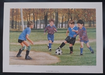 Lot of 2 Unframed Youth Soccer Lithographs Signed & Numbered by Patricia Bourque