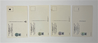 Lot of 4 Autographed Hall of Fame Plaque Postcards w/ Monte Irvin Beckett