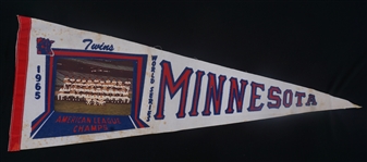 1965 Minnesota Twins AL Champs/World Series Team Picture Pennant