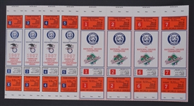 1987 Detroit Tigers Postseason Uncut & Unused Full Ticket Sheet