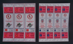 1987 St. Louis Cardinals World Series Uncut & Unused Full Ticket Sheet