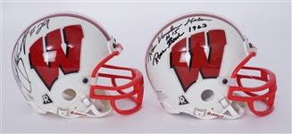 Lot of 2 Michael Bennett & Ron Vander Kelen Autographed Wisconsin Badgers Football Mini Helmets Beckett