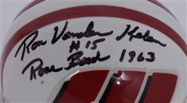 Lot of 2 Michael Bennett & Ron Vander Kelen Autographed Wisconsin Badgers Football Mini Helmets Beckett
