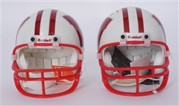 Lot of 2 Michael Bennett & Ron Vander Kelen Autographed Wisconsin Badgers Football Mini Helmets Beckett