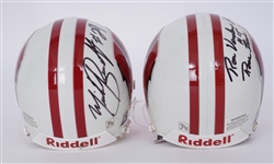 Lot of 2 Michael Bennett & Ron Vander Kelen Autographed Wisconsin Badgers Football Mini Helmets Beckett