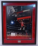 Michael Jordan 1988 Slam Dunk Competition Autographed Framed 30x40 Photo UDA