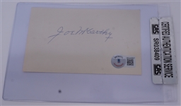 Joe McCarthy Autographed Cut Card Beckett