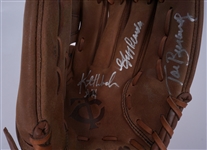 Kent Hrbek, Jeff Reardon, & Tom Brunansky Autographed Minnesota Twins Glove JSA