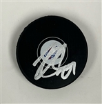 Nathan MacKinnon Autographed Colorado Avalanche Hockey Puck JSA