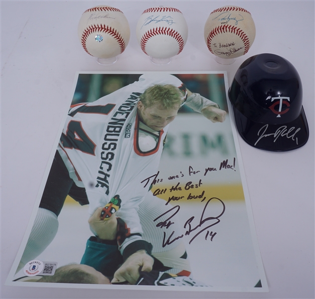 Lot of 6 Autographed Sports Items w/ Fergie Jenkins Baseball Beckett & MLB