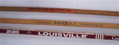 Lot of 3 Vintage Hockey Sticks