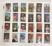 Complete Set of 45 Numbered Rod Lewis 1984 HOF Artwork Cards w/ Babe Ruth