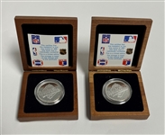 Lot of 2 1993 Philadelphia Phillies World Championship Silver Coins in Presentation Boxes
